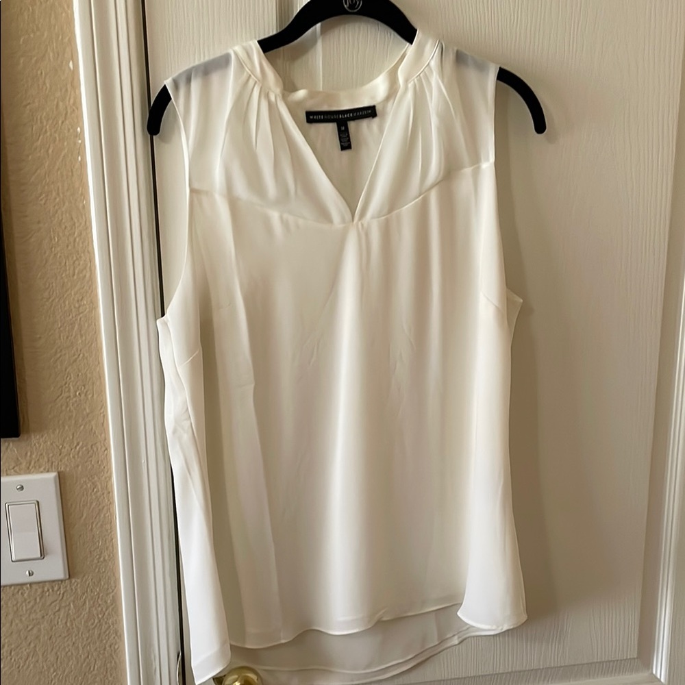 White House Black Market Elegant Sleeveless White Blouse